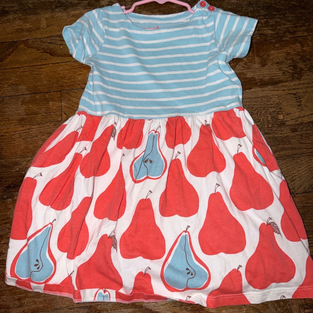 Mini Boden Pear Print Dress Toddler Girls 3-4Y
